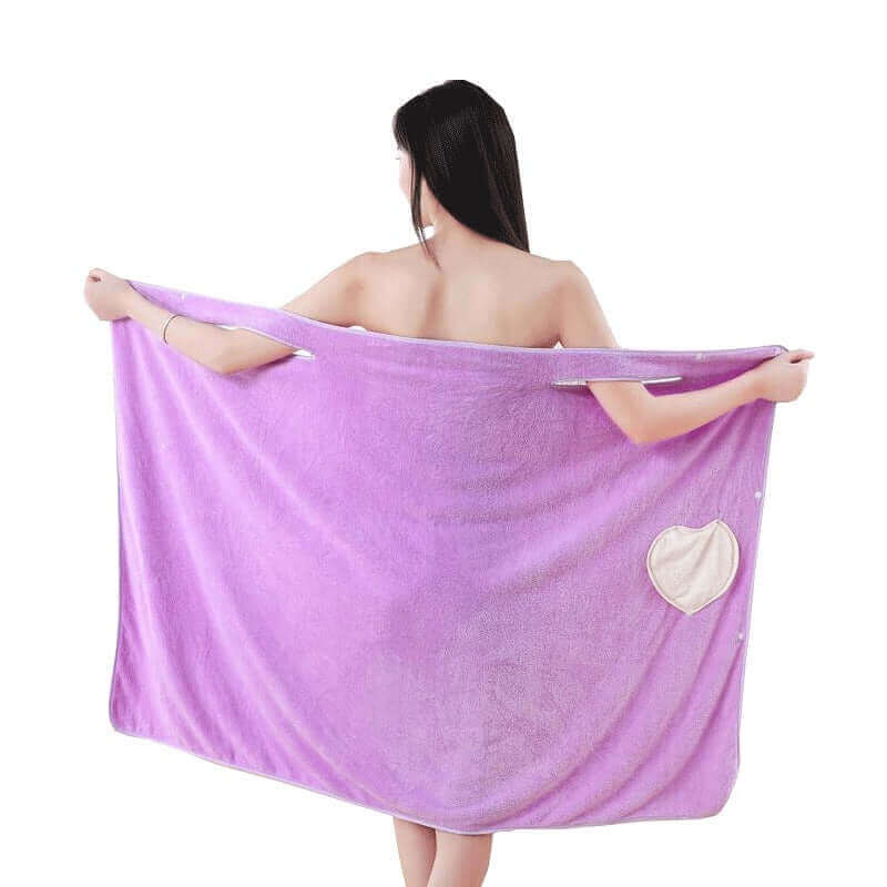 Coral fleece wearable quick bath towel