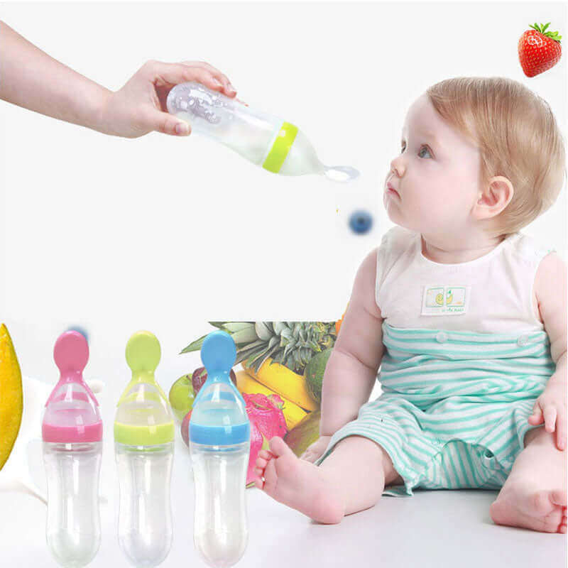 Toddler Silicone Squeeze Feeding Spoon