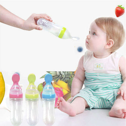 Toddler Silicone Squeeze Feeding Spoon