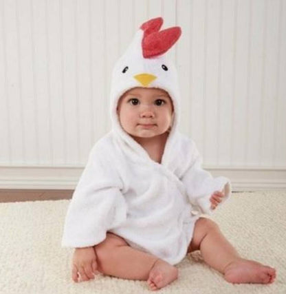 Cute Animal Hooded Baby Bathrobes