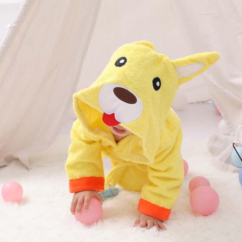 Cute Animal Hooded Baby Bathrobes