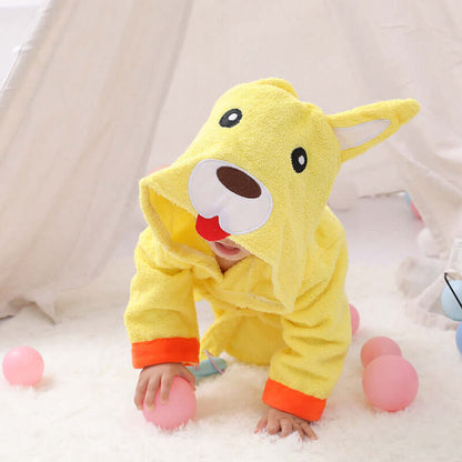 Cute Animal Hooded Baby Bathrobes