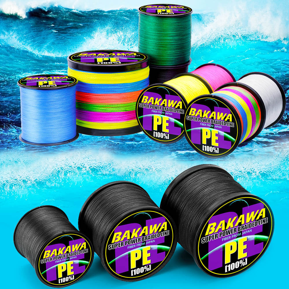 BAKAWA SuperPower 1000 4 Strand 18LB 80LB PE Braided Fishing Line