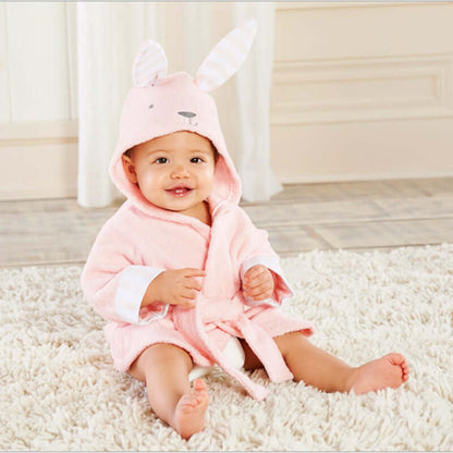 Cute Animal Hooded Baby Bathrobes