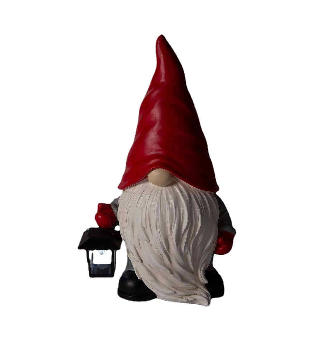 Welcome Home Gnome Sculpture With Solar Lantern