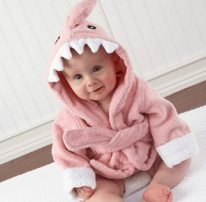 Cute Animal Hooded Baby Bathrobes