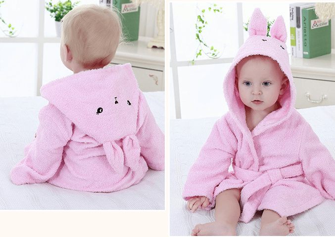 Cute Animal Hooded Baby Bathrobes