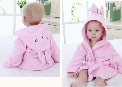 Cute Animal Hooded Baby Bathrobes