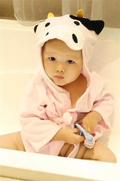 Cute Animal Hooded Baby Bathrobes