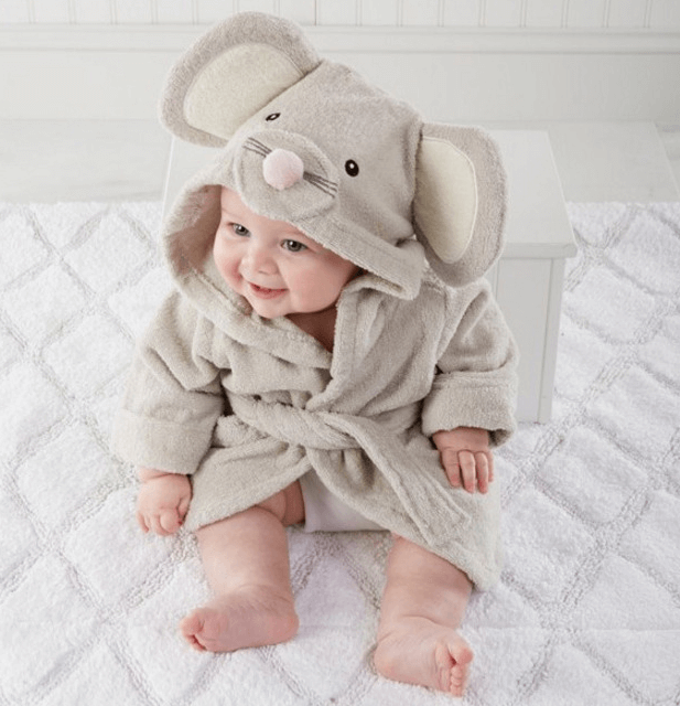 Cute Animal Hooded Baby Bathrobes