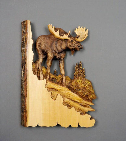 Wooden Animal Carving Wall Hanging