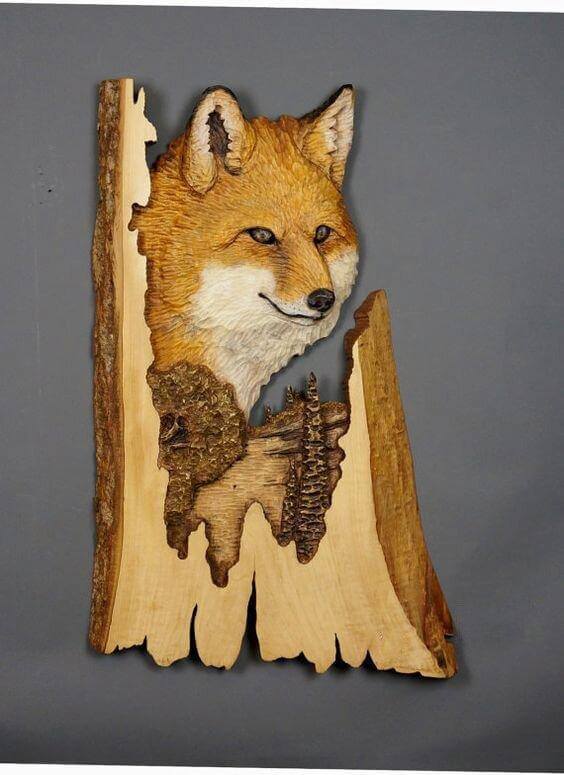 Wooden Animal Carving Wall Hanging