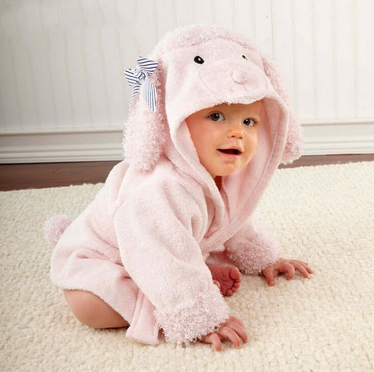 Cute Animal Hooded Baby Bathrobes