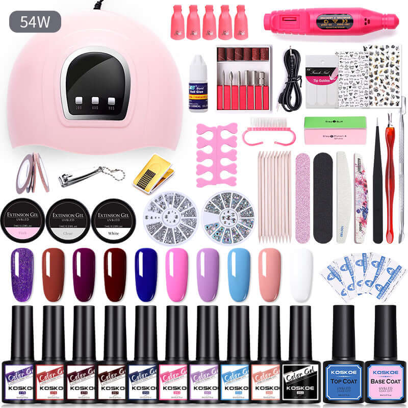 Nail Polish Gel Kit With Light Machine