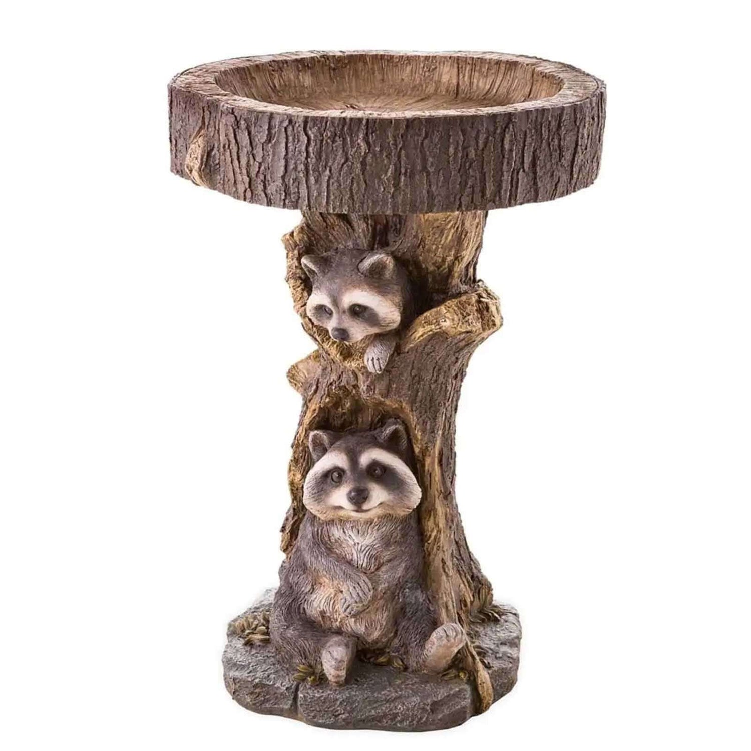 Handcrafted Resin Garden Bird Bath/Feeder with Animal Ornaments