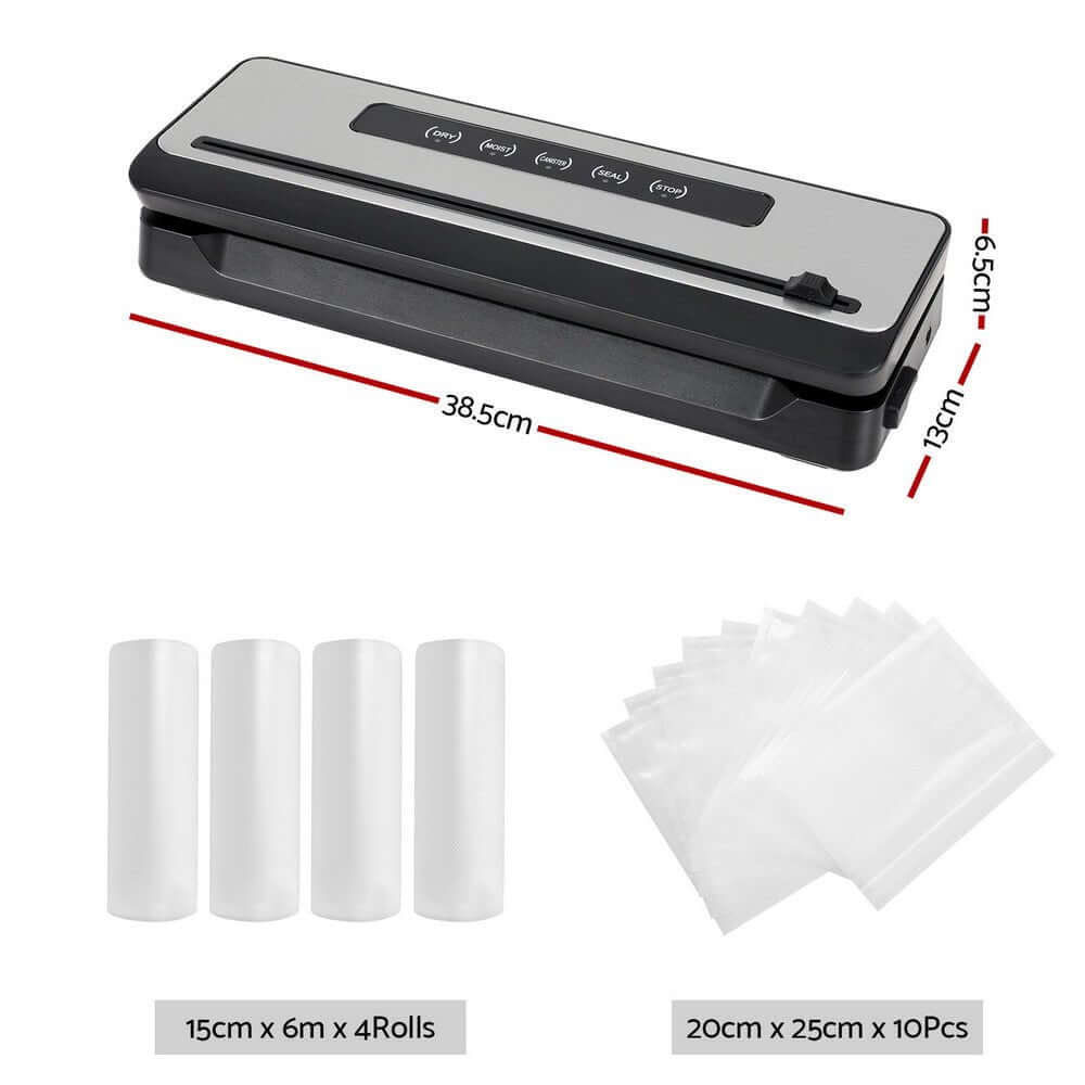 Food Vacuum Sealer Machine Sealing Cutter 5 Modes Storage Bags 4 Rolls-1