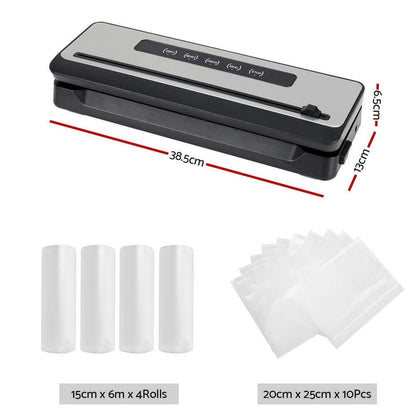 Food Vacuum Sealer Machine Sealing Cutter 5 Modes Storage Bags 4 Rolls-1