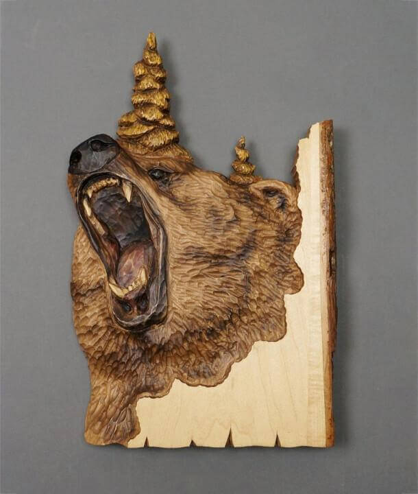 Wooden Animal Carving Wall Hanging