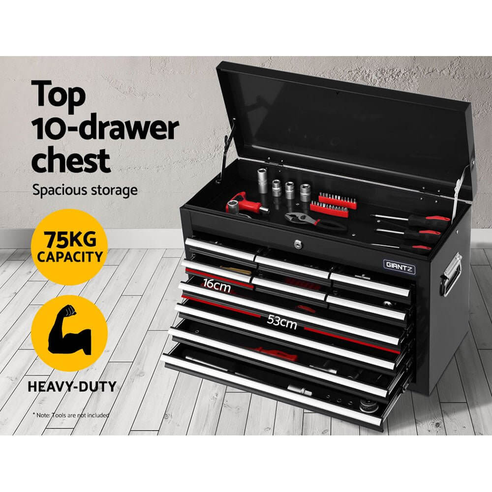 Tool Box Chest Trolley 16 Drawers Cabinet Cart Garage Toolbox Black-3