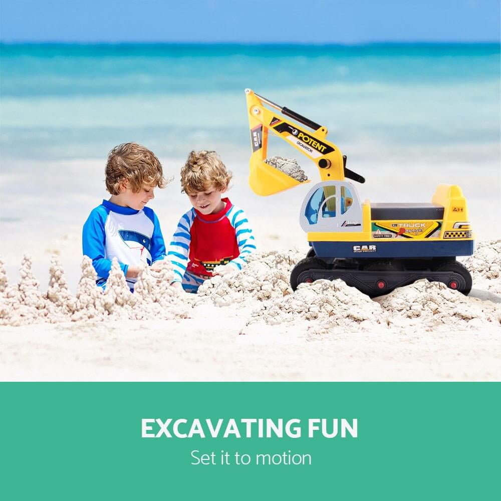 Kids Ride On Excavator - Yellow-2