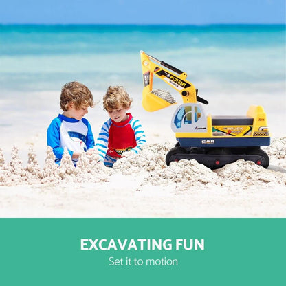 Kids Ride On Excavator - Yellow-2